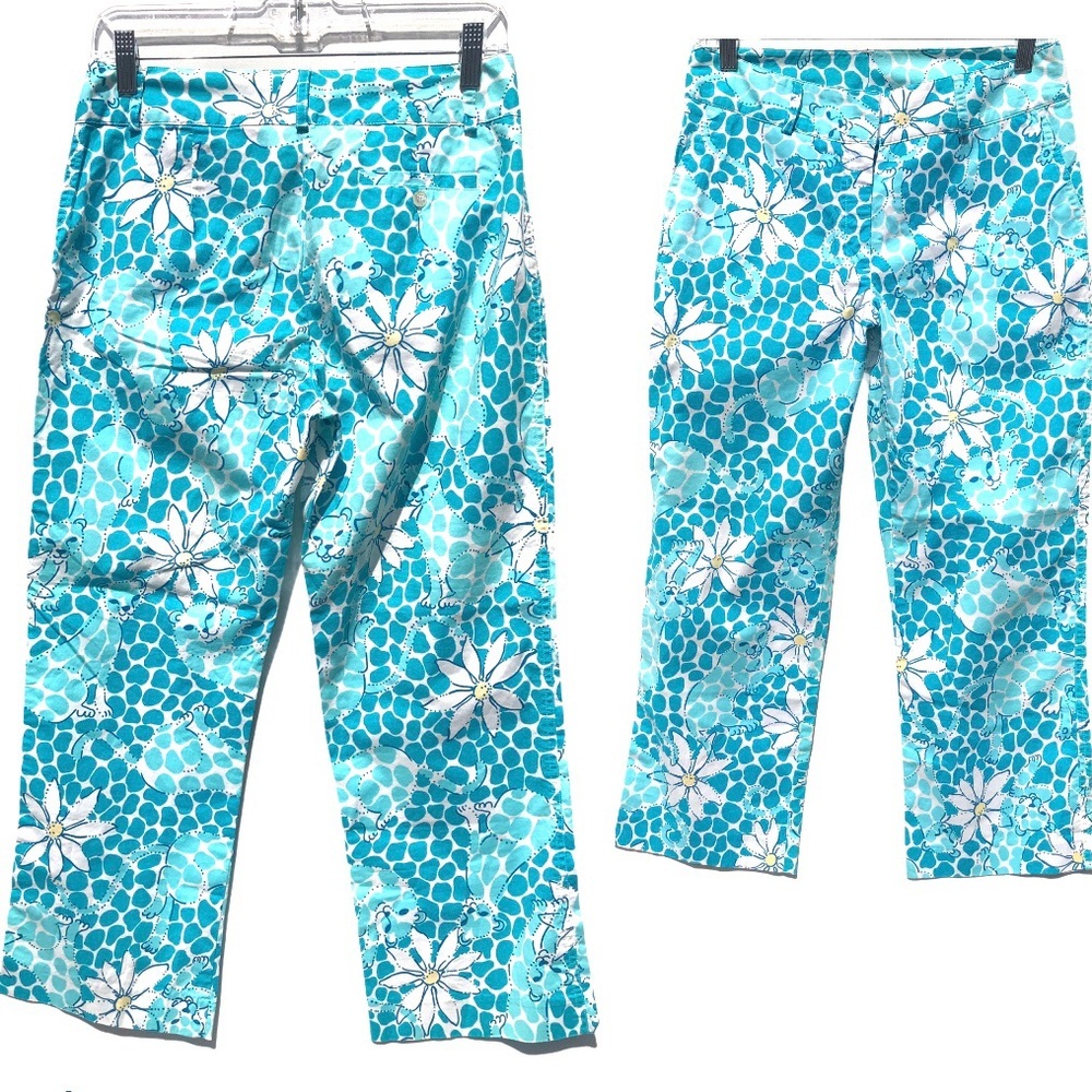 LILLY PULITZER vintage  crop pant 4 leopard lounge white label
